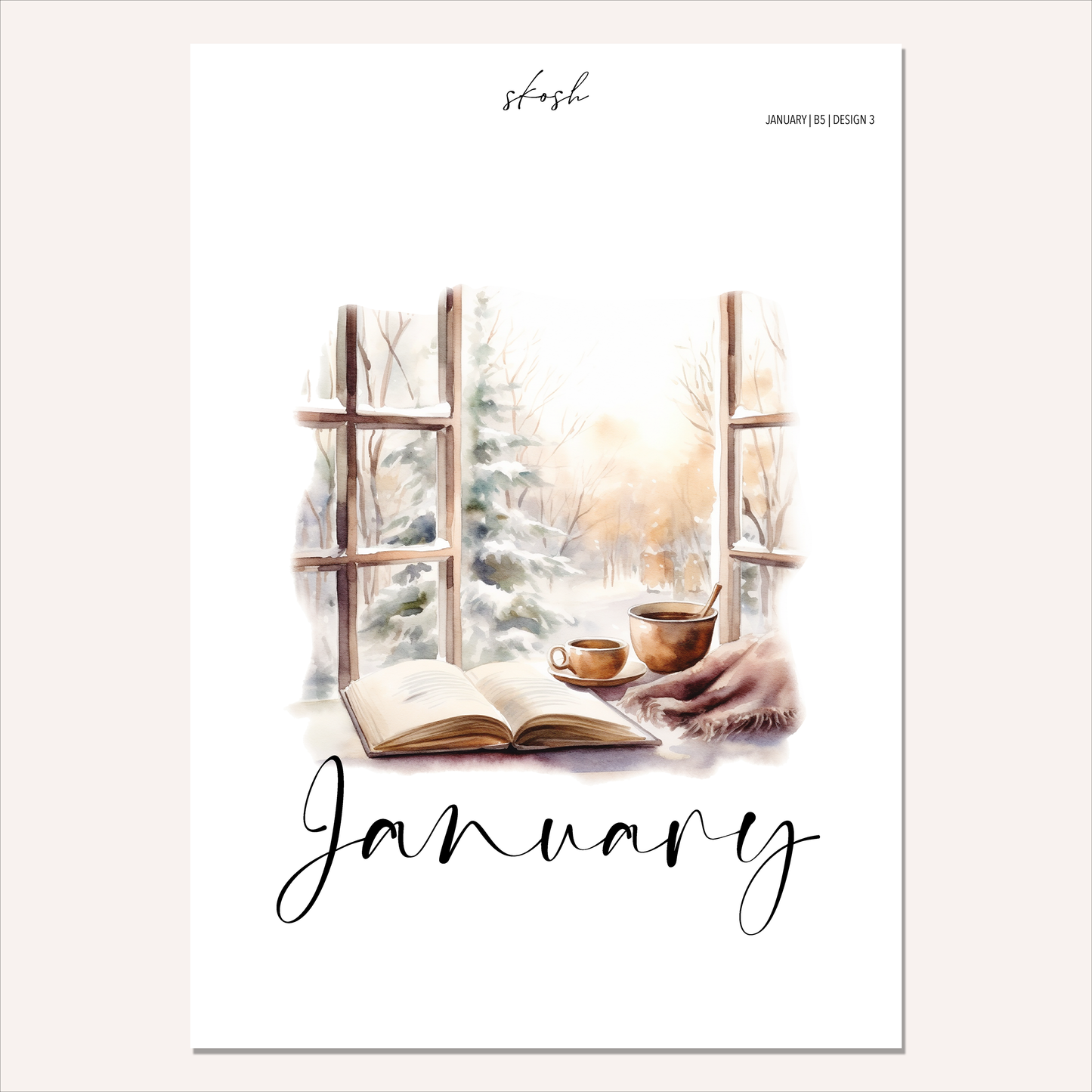 January Washi Sticker or Vellum Monthly Dashboard