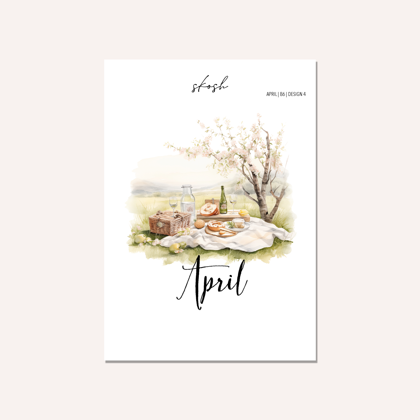 April Washi Sticker or Vellum Monthly Dashboard