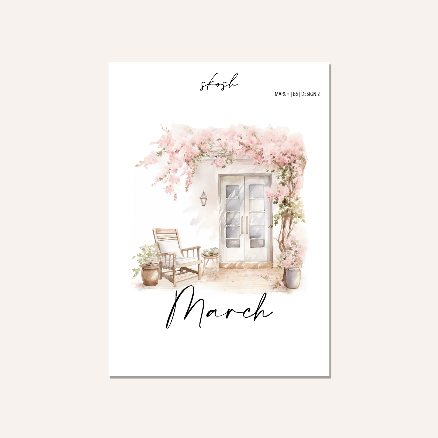 March Washi Sticker or Vellum Monthly Dashboard