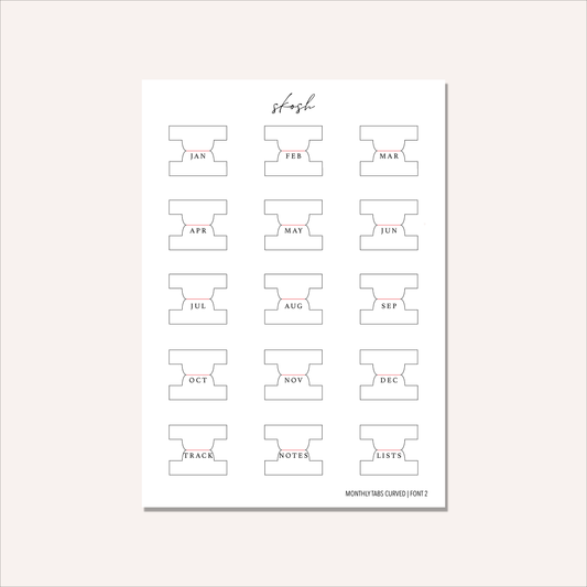 Monthly Tabs | Minimal or Half Circle | Permanent