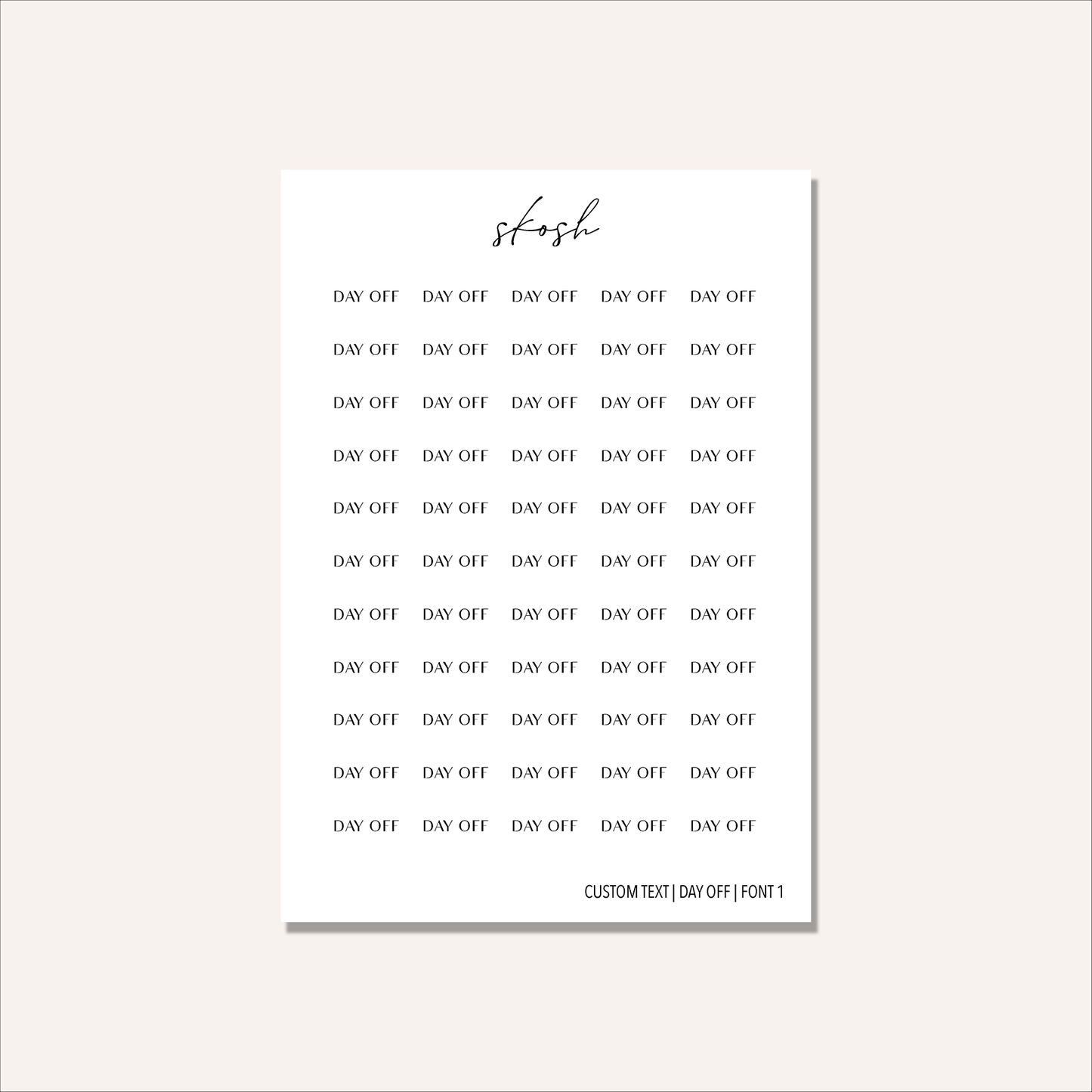 Custom Text | Washi Sticker | Customized to Your Planner