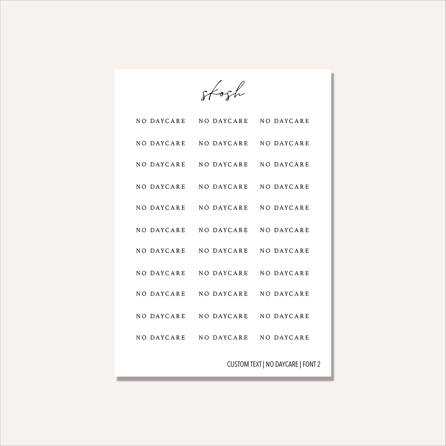 Custom Text | Washi Sticker | Customized to Your Planner