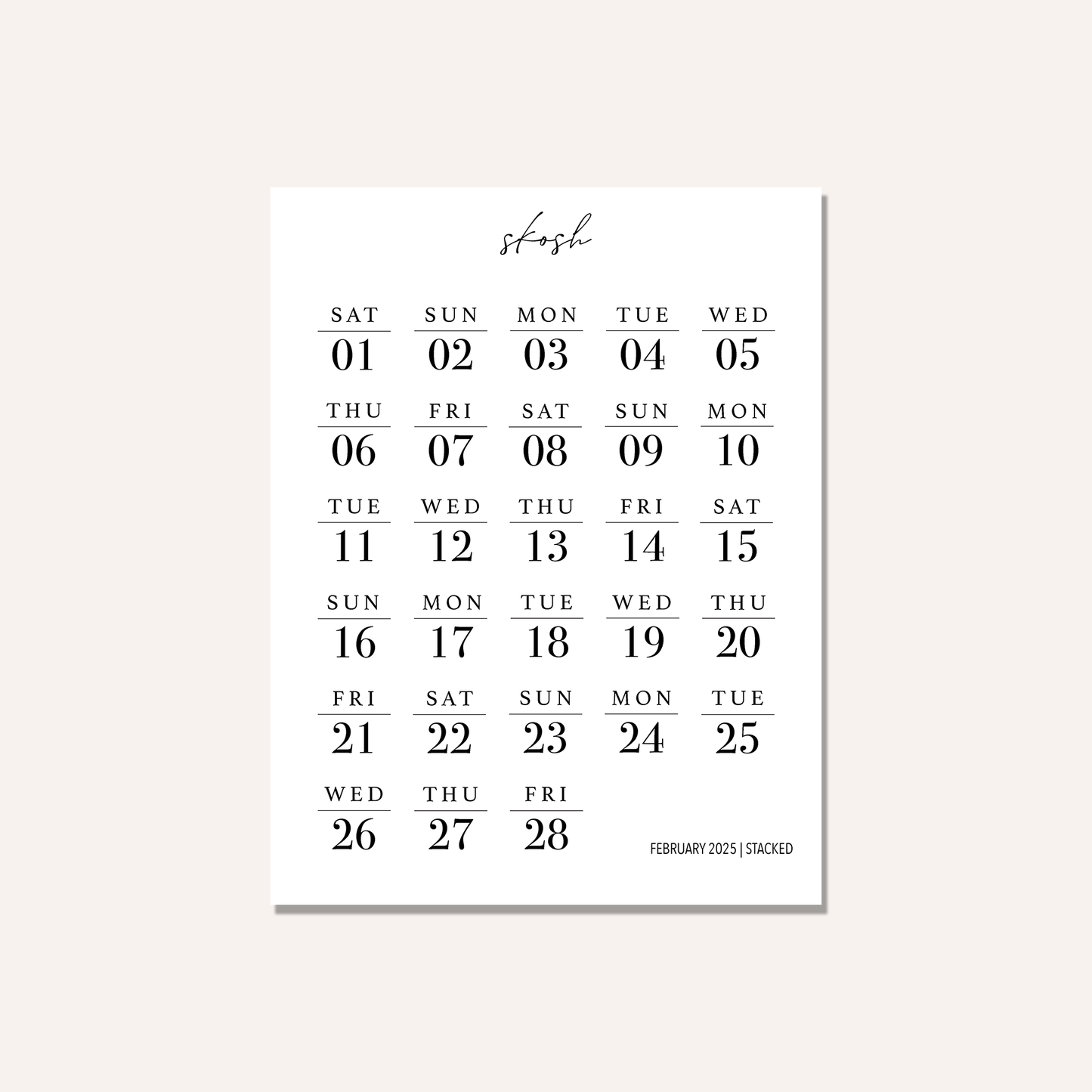 Stacked Dates