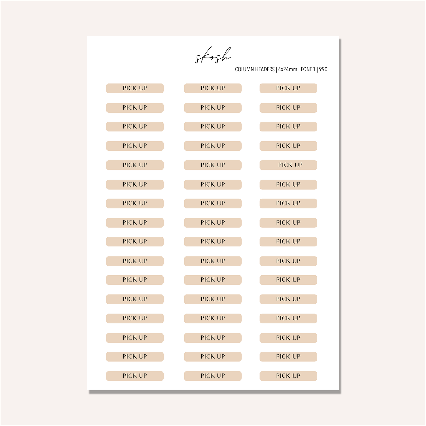 Custom  Column or Goal Headers | Washi Sticker | Customized to Your Planner
