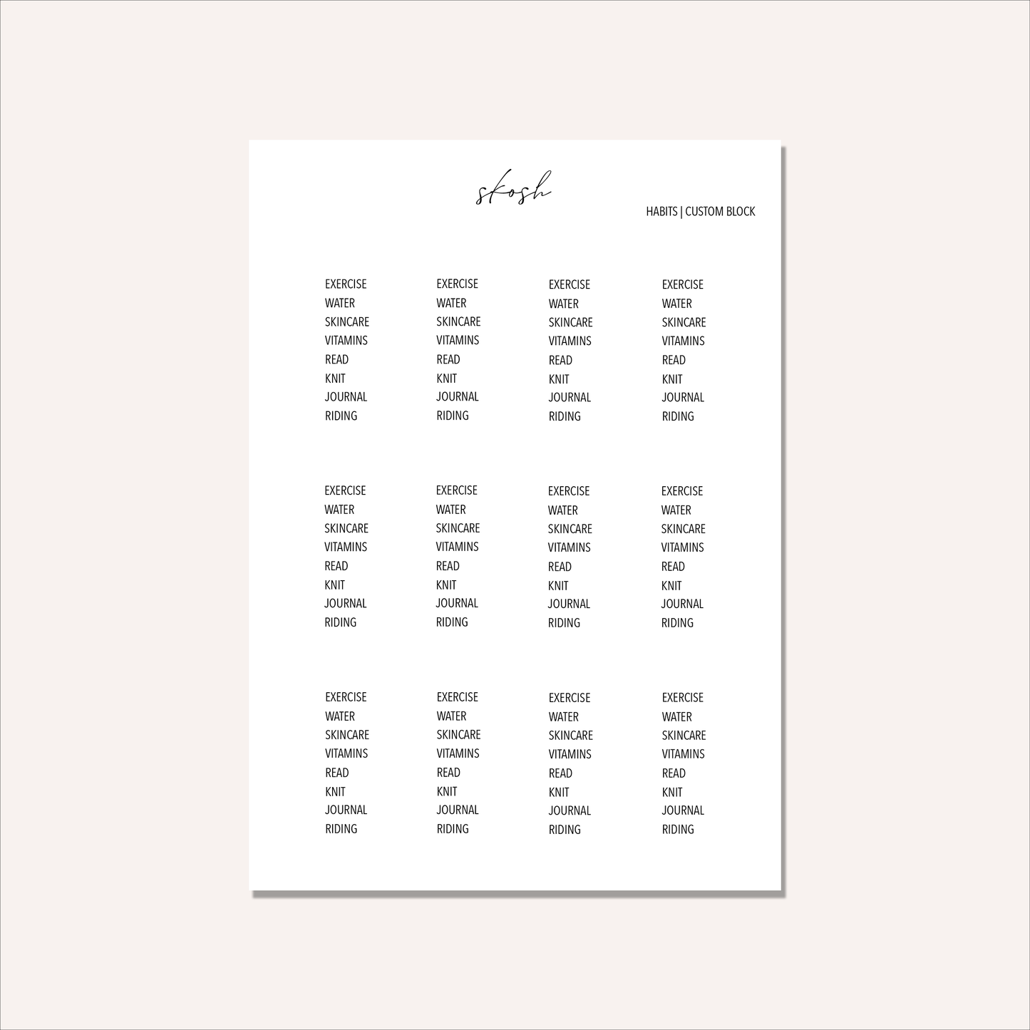 Custom Habits