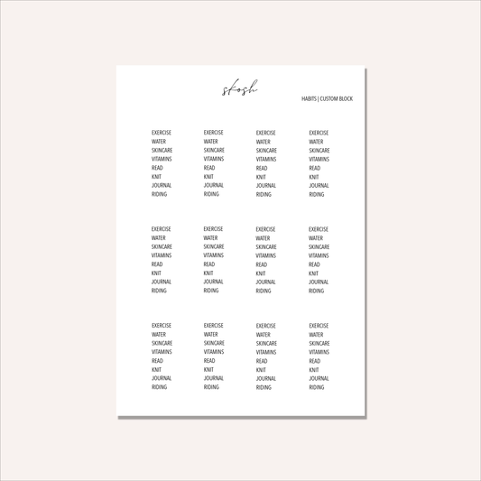 Custom Habits