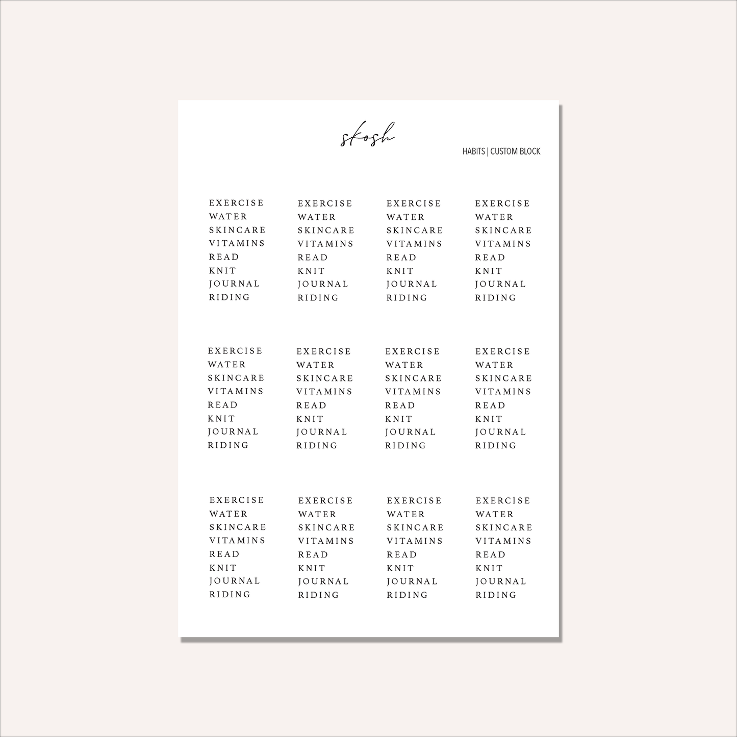 Custom Habits