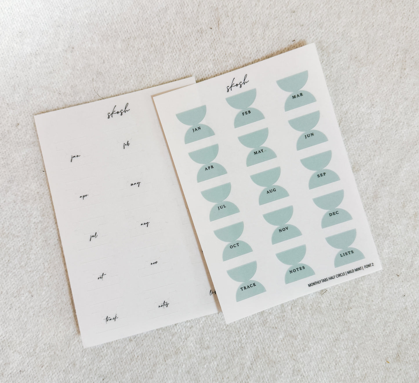 Monthly Tabs | Minimal or Half Circle | Permanent