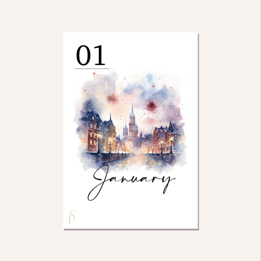 Seasonal Monthly Dashboards – Sticker or Vellum | Size Options | Single Month