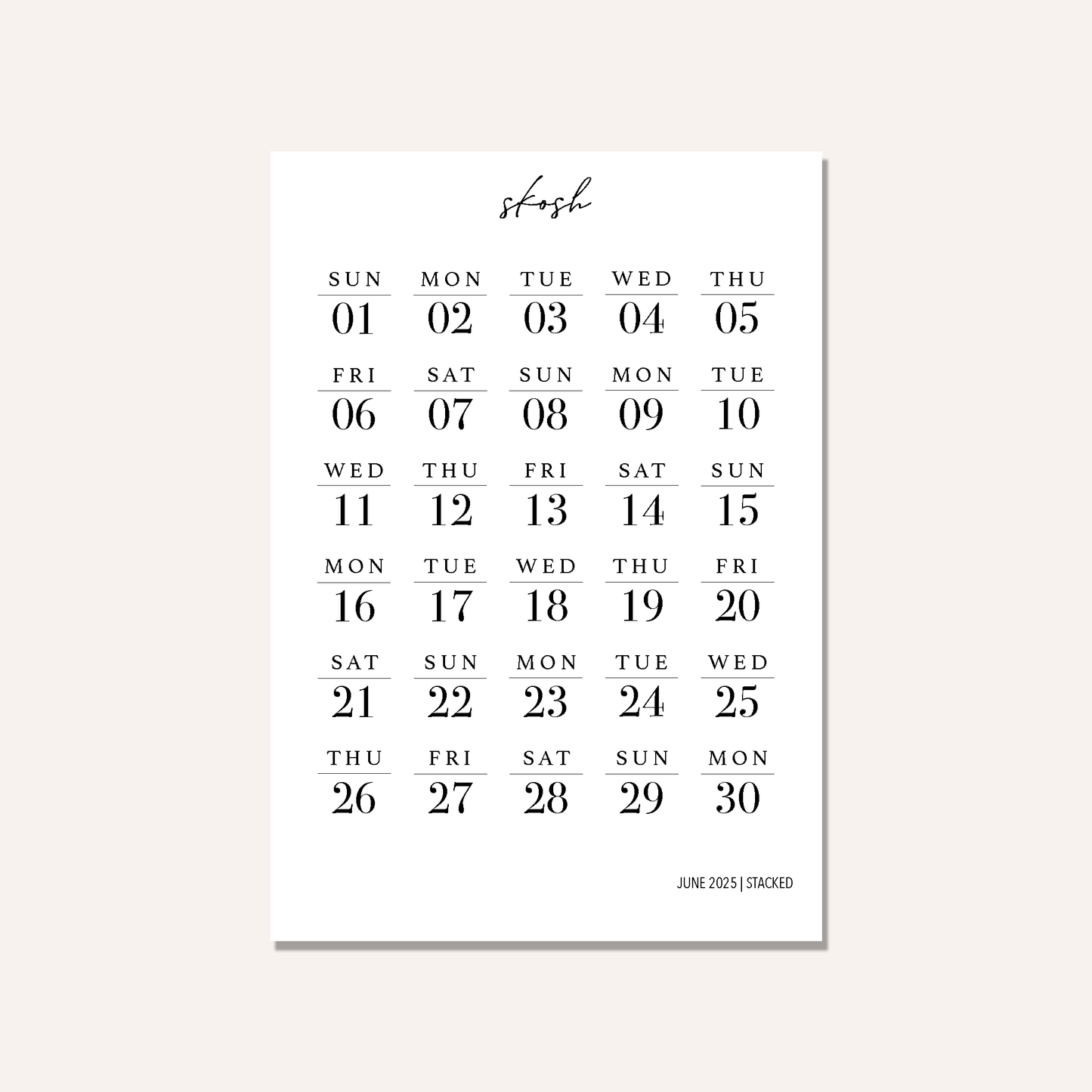 Stacked Dates