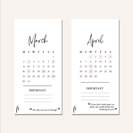 2026 Monthly Hang Tags