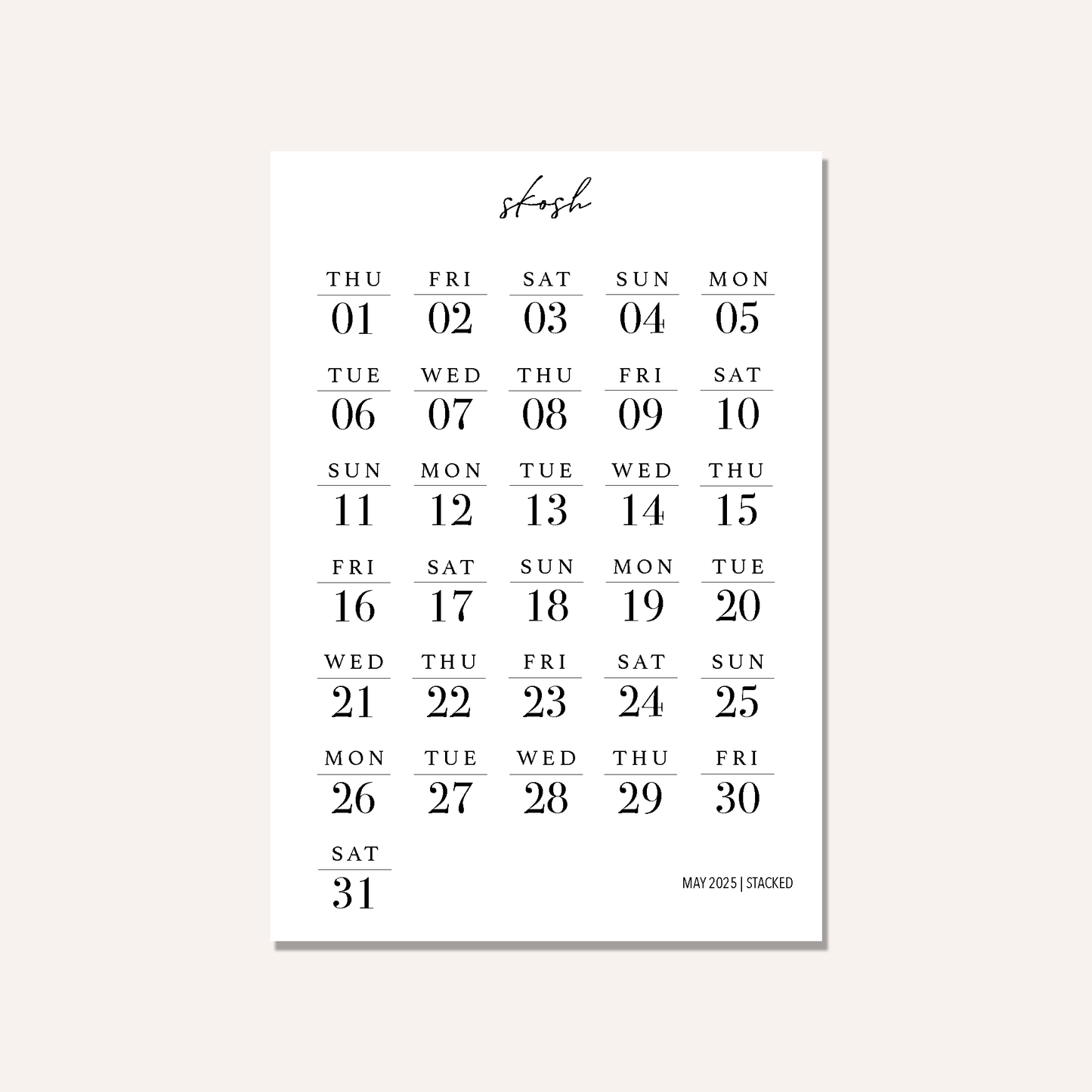 Stacked Dates