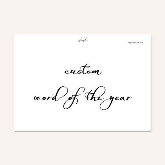 Custom Word of the Year Sticker