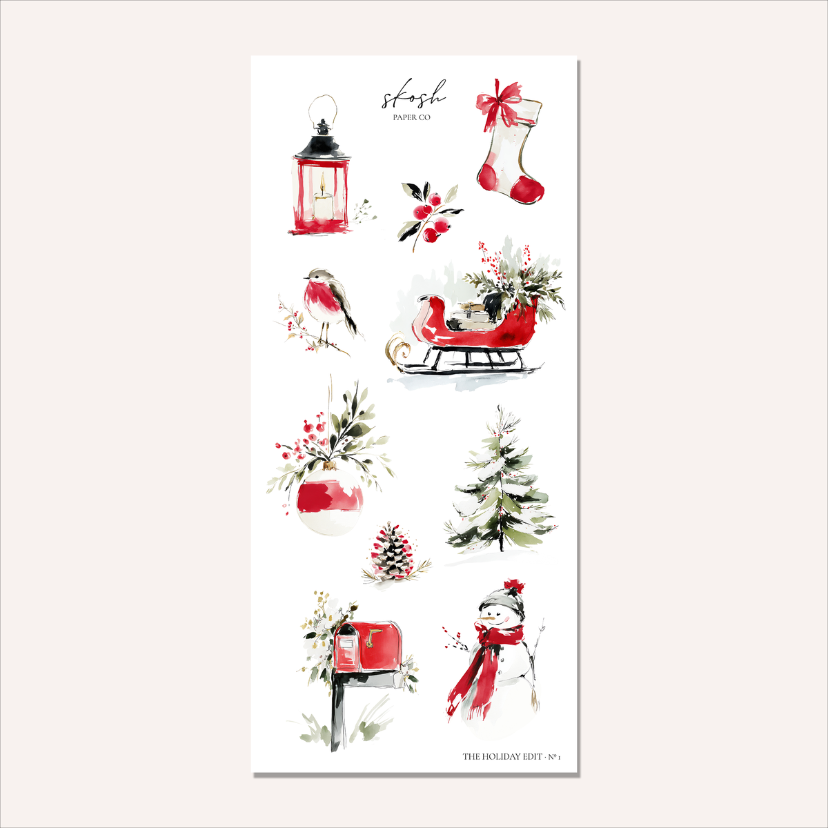 The Holiday Edit | Watercolor Planner Stickers