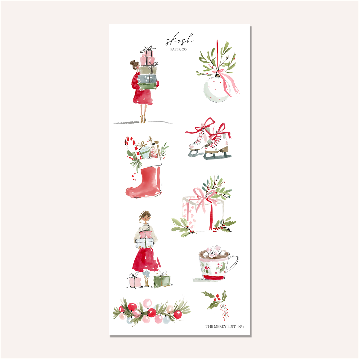 The Merry Edit | Watercolor Planner Stickers