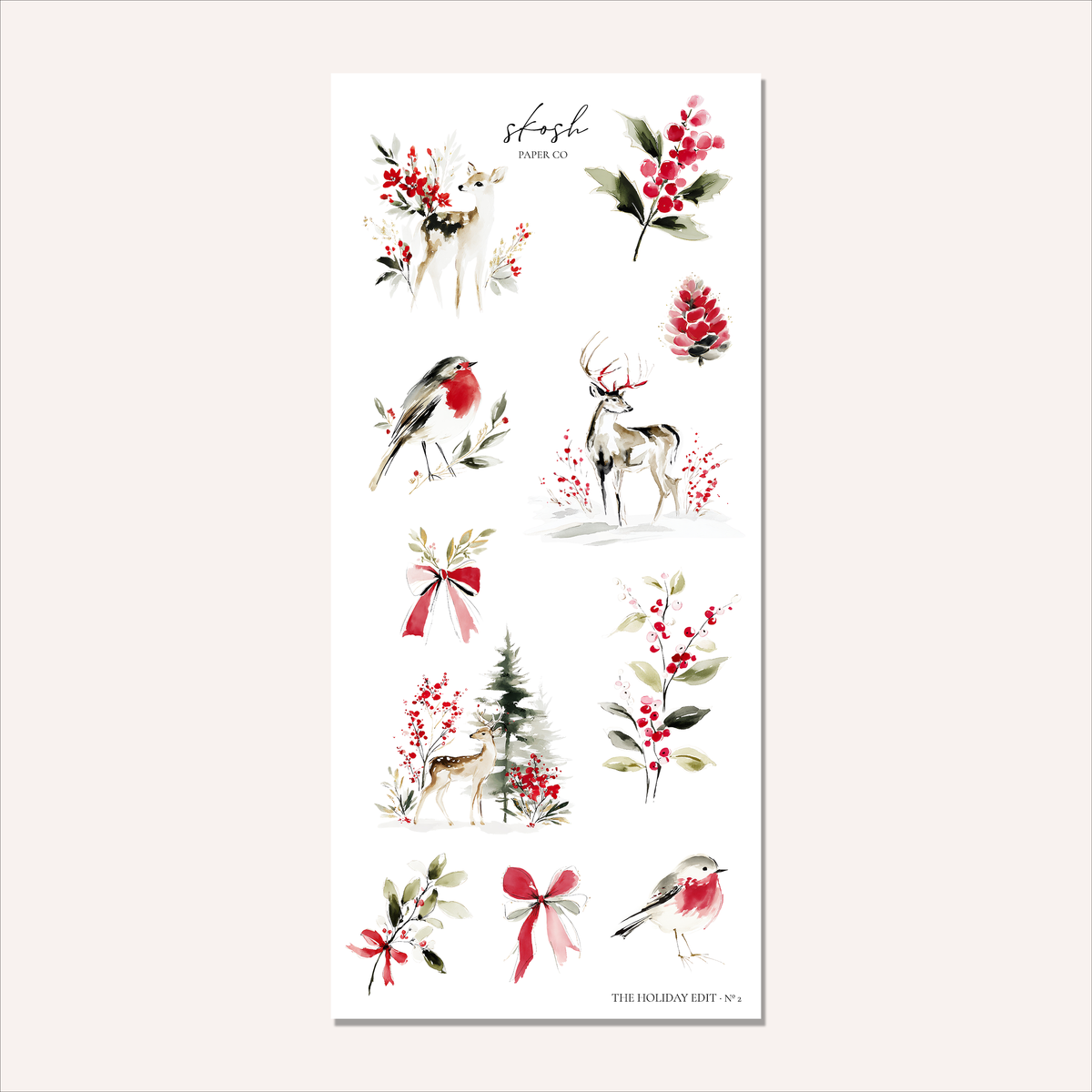 The Holiday Edit | Watercolor Planner Stickers