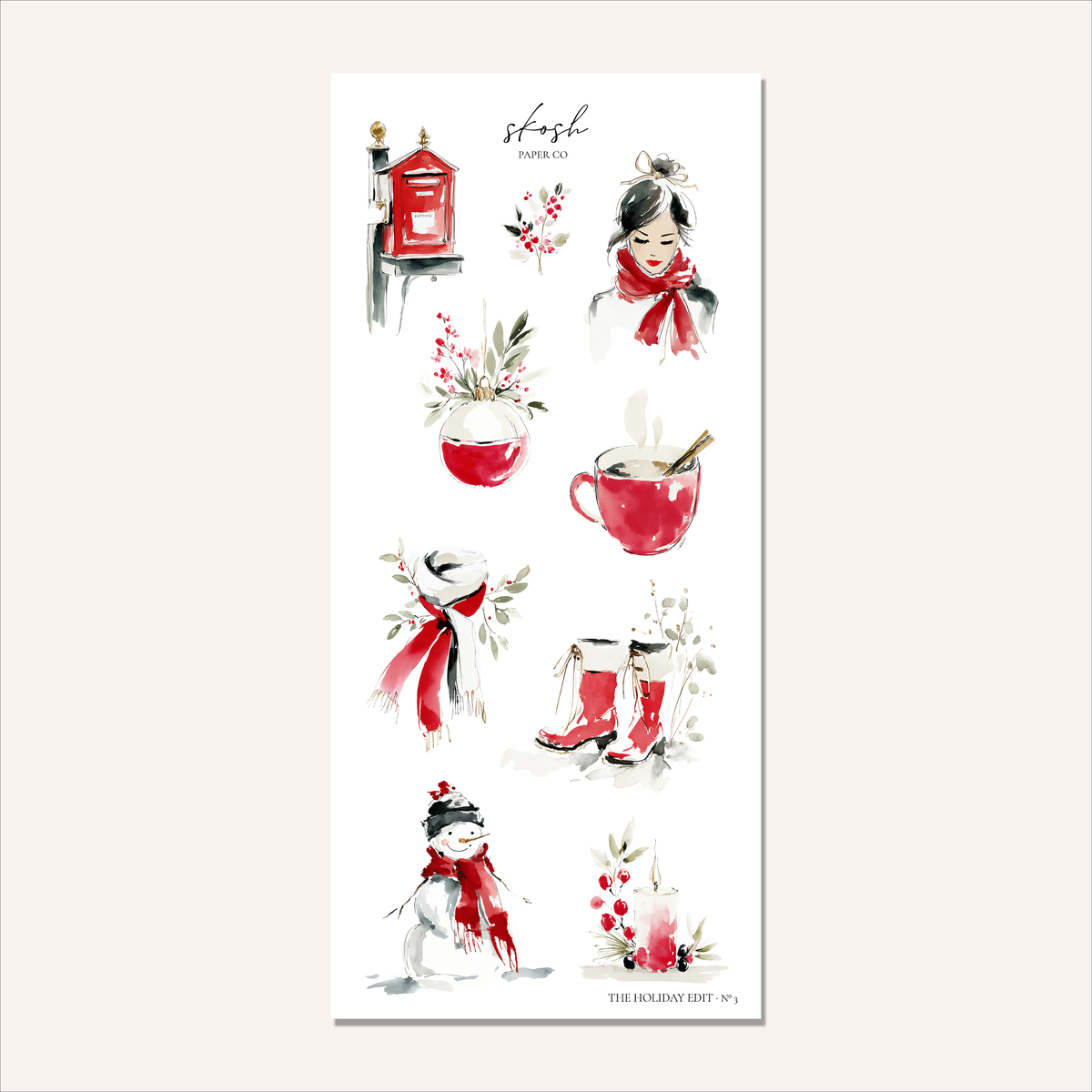 The Holiday Edit | Watercolor Planner Stickers