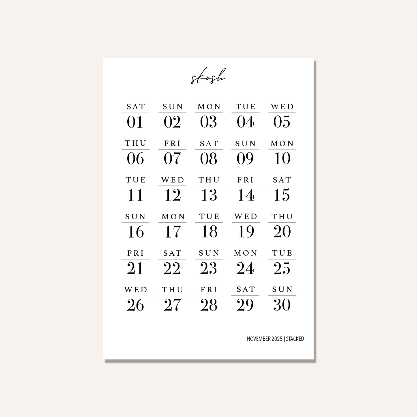 Stacked Dates