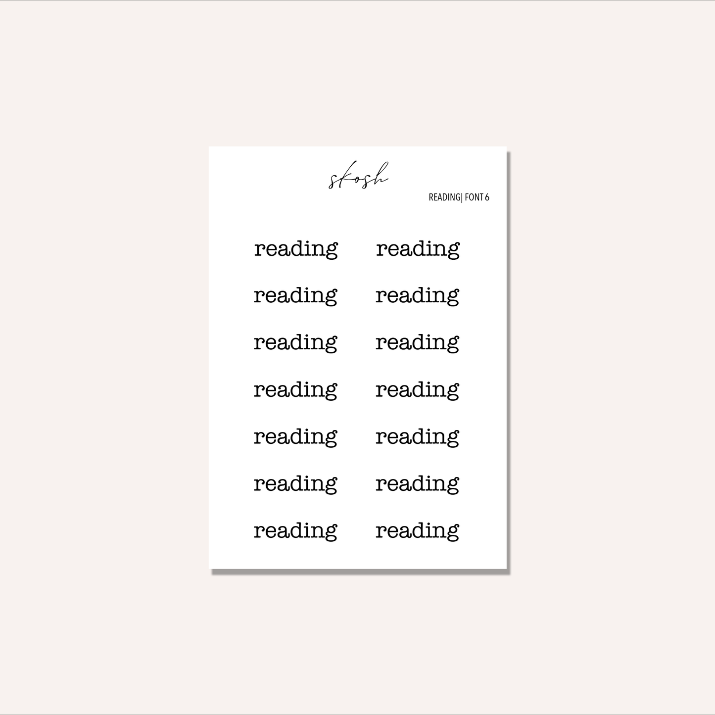 Reading Text Stickers