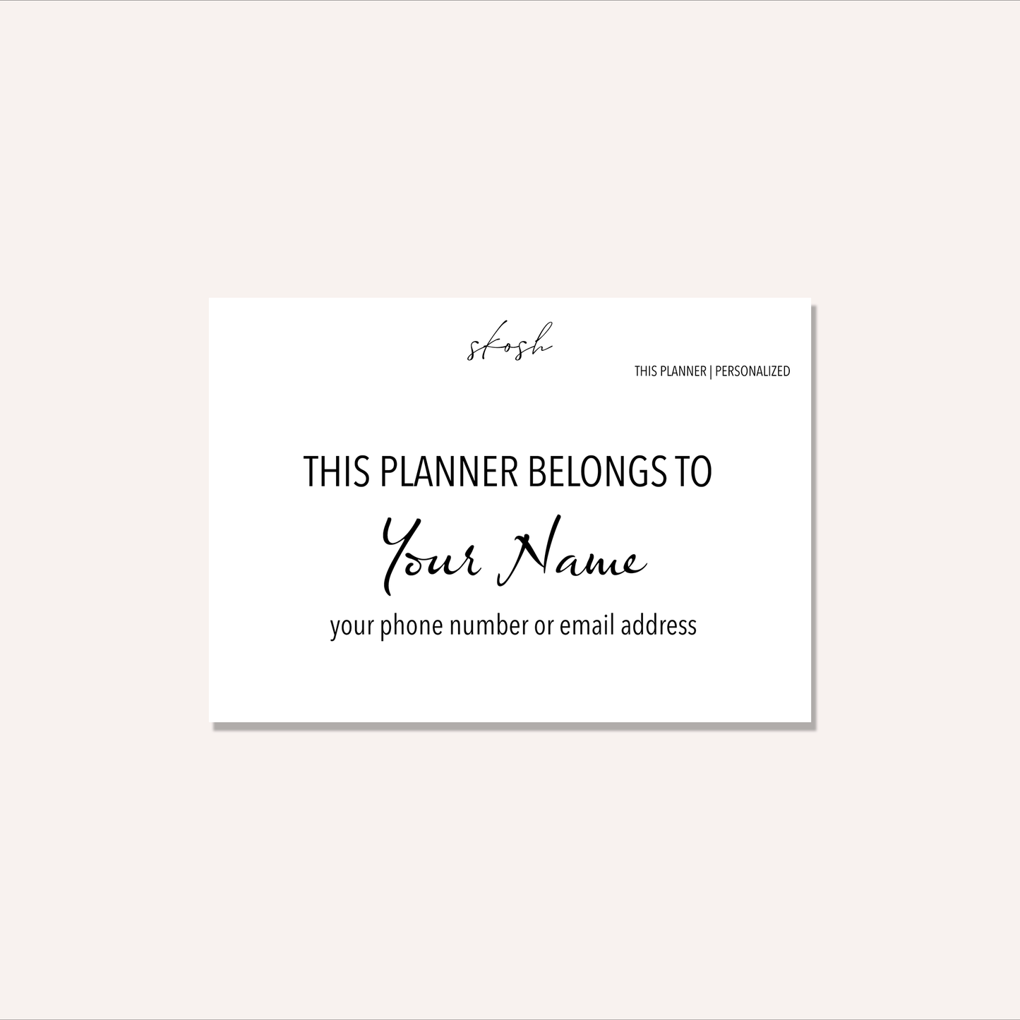 Custom This Planner Belongs To Sticker