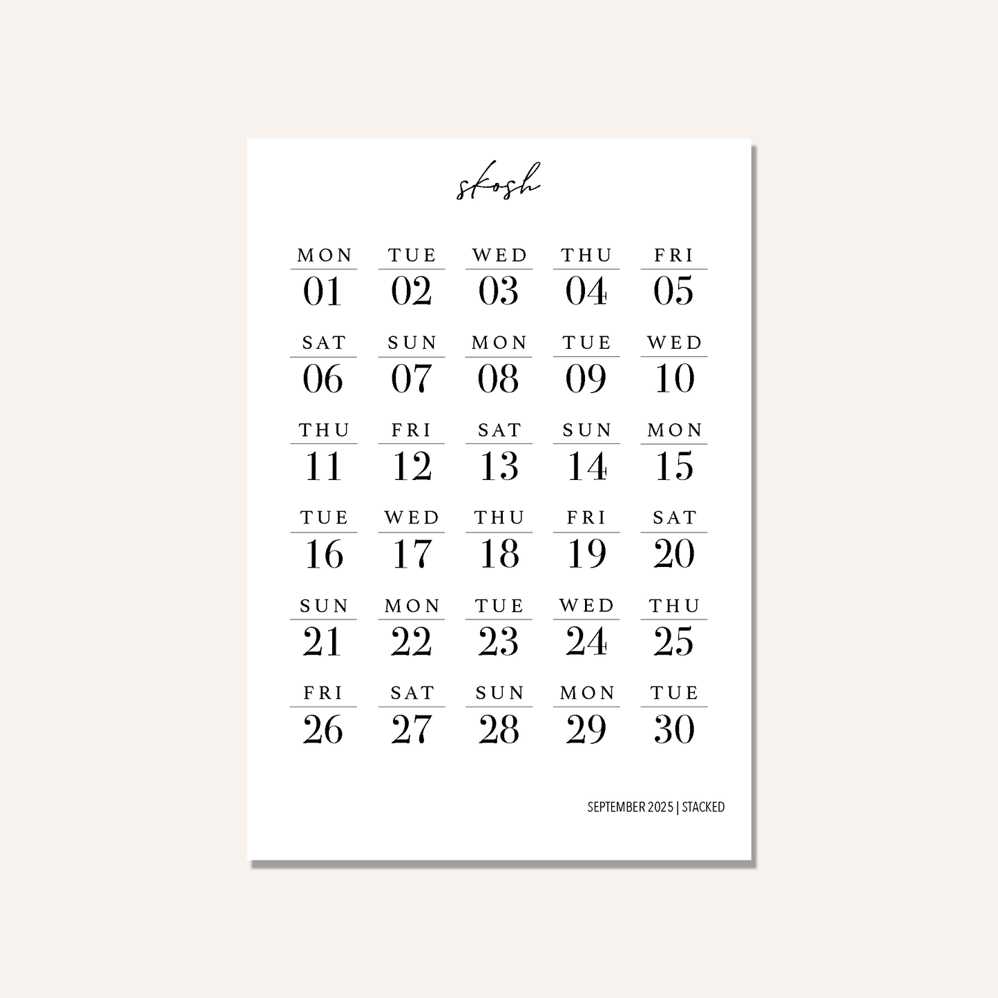 Stacked Dates