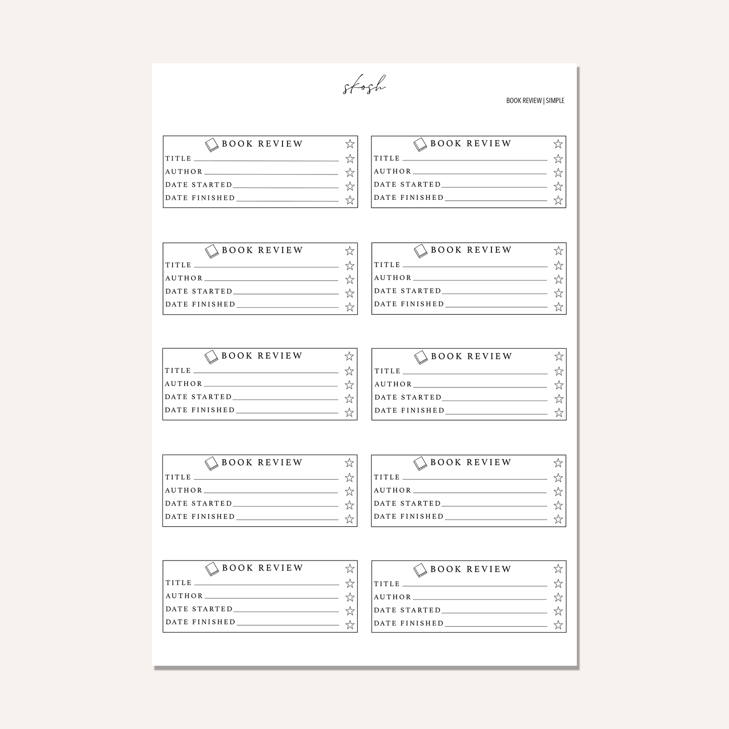 Book Review Washi Stickers