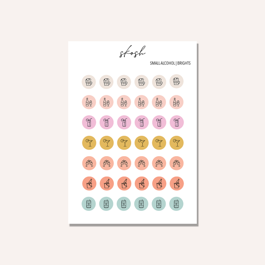 Adult Beverage Icon Stickers