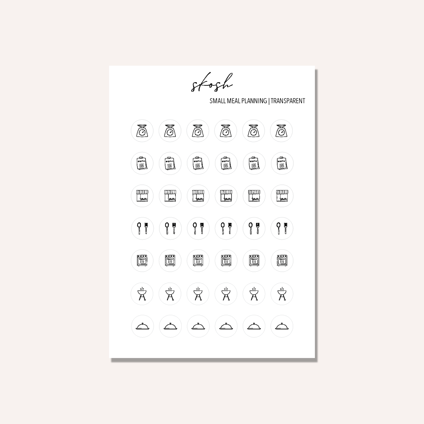 Meal Planning Icon Stickers
