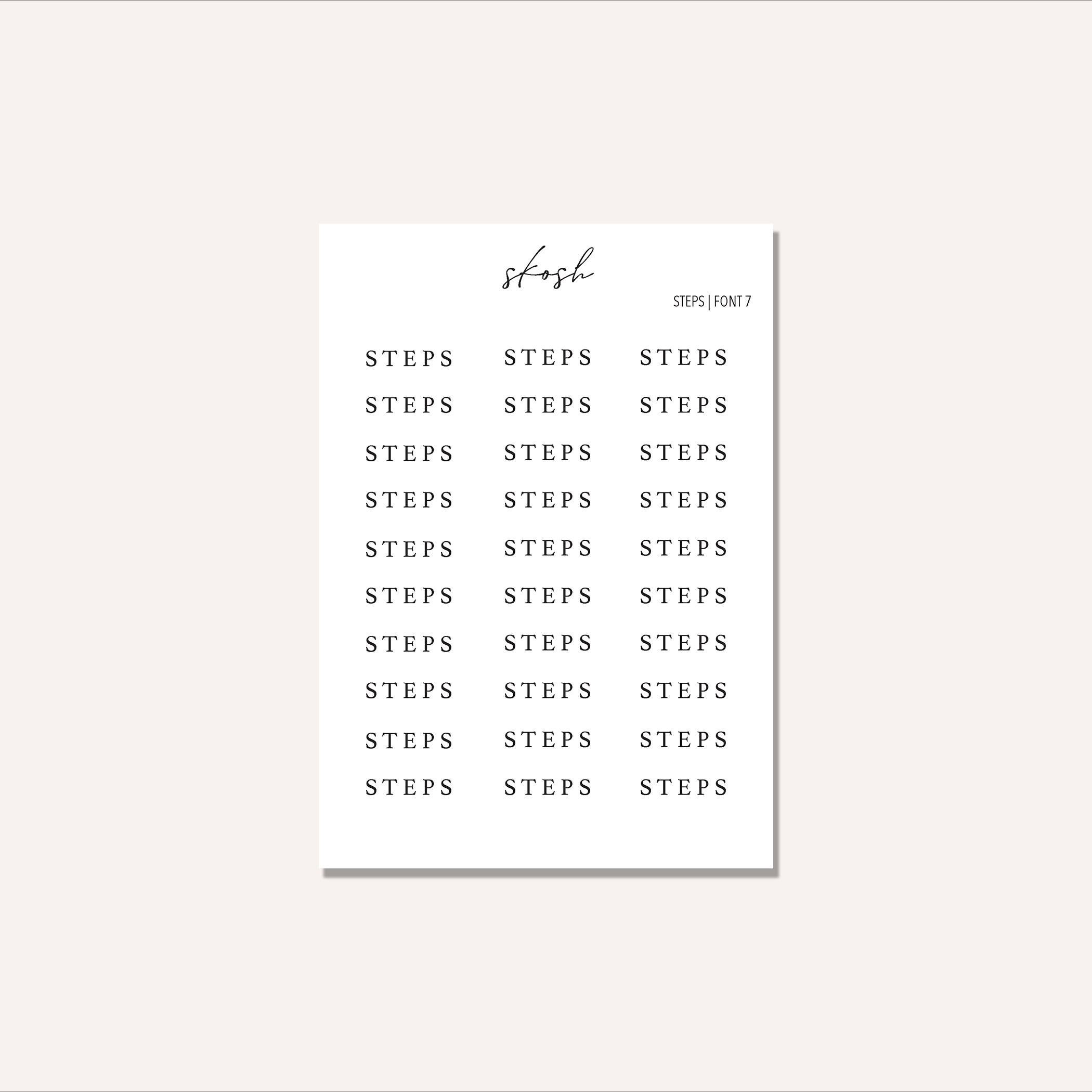 Step Tags Steps Text Sticker – Skosh Paper Co