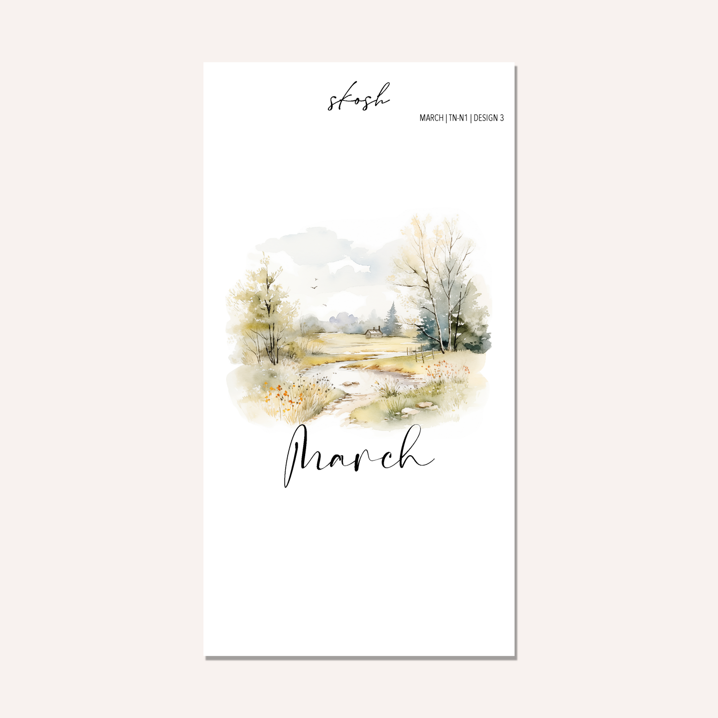 March Washi Sticker or Vellum Monthly Dashboard