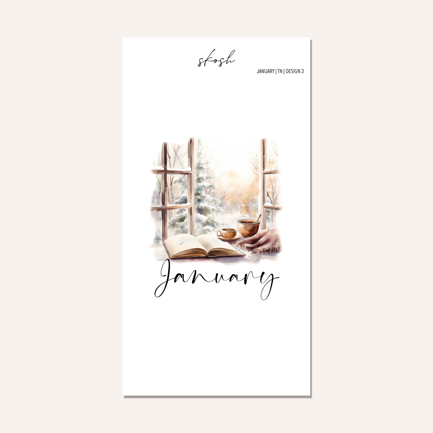 January Washi Sticker or Vellum Monthly Dashboard
