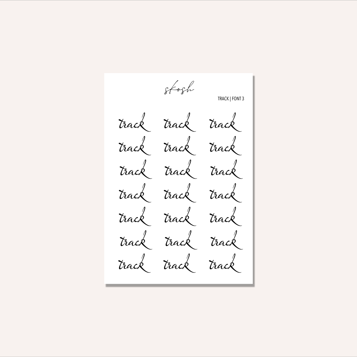 Track Text Stickers