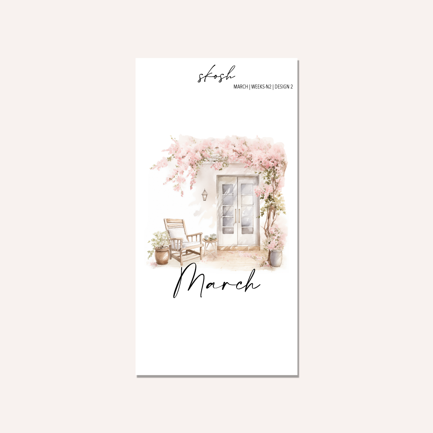 March Washi Sticker or Vellum Monthly Dashboard